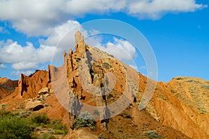 Ð¡astle shaped rock formation in Kirgyzstan