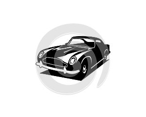 aston 1964. vector silhouette isolated white background shown from the side.