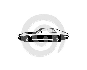 Aston Martin Lagonda V8 Saloon. isolated white background shown from the side. premium illustration vector design. photo