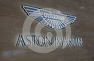 Aston Martin Logo Wall in Geneva International Motor Show GIMS 2019