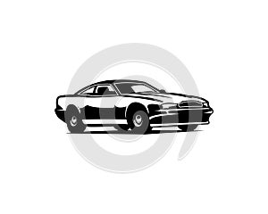 aston martin v8 coupe silhouette. isolated from the side in a beautiful style. photo