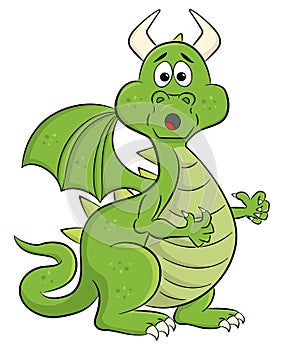 Astonished cartoon dragon