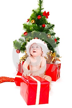 Astonished Christmas baby