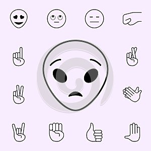 astonished extraterrestrial icon. Emoji icons universal set for web and mobile