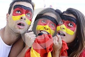 Astonished German sport soccer fans.