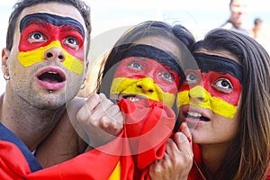 Astonished German sport soccer fans.