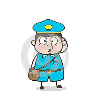 Astonished Postboy Face Vector