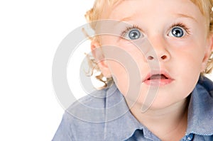 Astonished and surprised little child photo