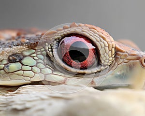 Astonishing Close-Up Intricate Details of a Turtle Eye, Revealing Sharp Texture and Zoom-Focused Macro Photography, Highlightin photo