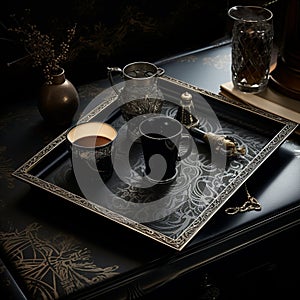 Astonishing Gothic Grace Wallpaper with Mysterious Paper Tray