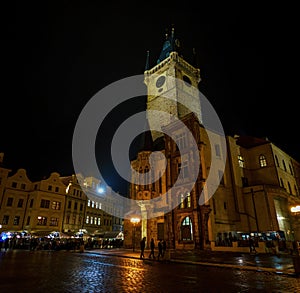 Astonishing Old Town Hall with its Tower, dominating over Staromestske namesti in Prague, Czech Republic