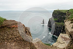 Astonishing view on cliff of Maher, county Clare, Ireland.