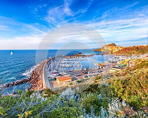 Astonishing view of Medieval town of Castelsardo and port