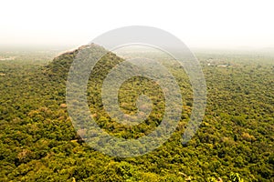 Astonishing view over the jungle from the top of Sigiriya Fortress in Sri Lanka in summer