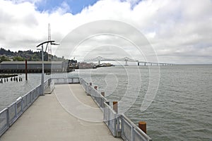 Astoria-Megler Bridge and pier Oregon. photo