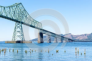 The Astoria-Megler Bridge between Washington State and Oregon in the United States