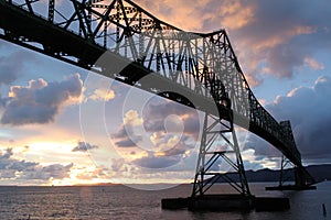 Astoria OR Megler Bridge sunset photo