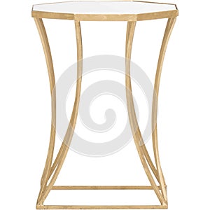 Astre End Table Table Base Color: Gold Leaf, Emery End Table, Designs Henrie Cross End Table with white background