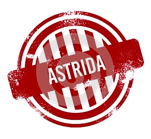 Astrida - Red grunge button, stamp