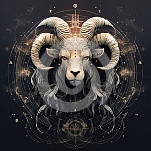The astrological combination of sun conjunct chiron in zodiac sign aries photo