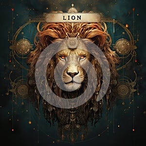 The astrological combination of sun conjunct chiron in zodiac sign lion photo
