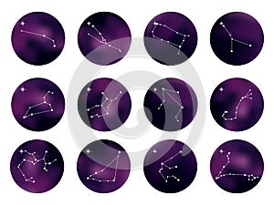 Astrological constellation of the zodiac signs