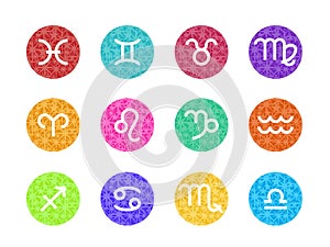 Astrological sign in abstract star background circle vector desig photo