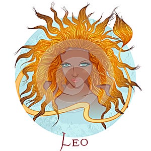 Astrological sign of Leo as a beautiful african american girl