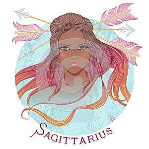 Astrological sign of Sagittarius as a beautiful african american