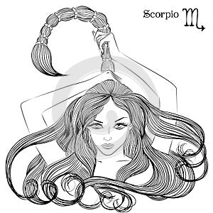 Astrological sign of Scorpio as a beautiful girl