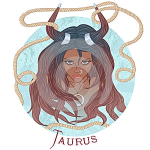 Astrological sign of Taurus as a beautiful african american girl