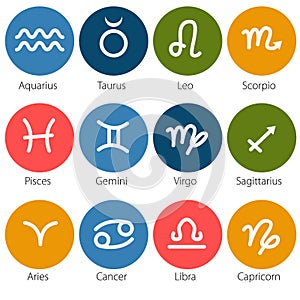 Astrological Zodiac Sign Icon Set