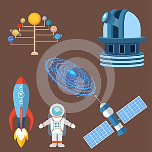 Astrology astronomy icons planet science universe space radar cosmos sign universe vector illustration.