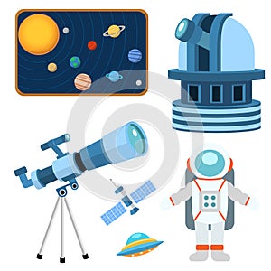 Astrology astronomy icons planet science universe space radar cosmos sign universe vector illustration.