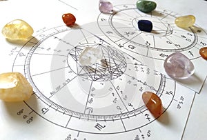 Astrology chart Quartz Natural stone Crystal Natal chart photo