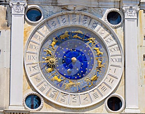 Astrology clock on the side of St. Marco square
