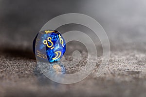 Astrology Dice with symbol of Ketu