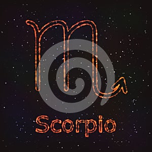 Astrology Shining Symbol. Zodiac Scorpio.