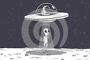 an astronaut abducts an alien