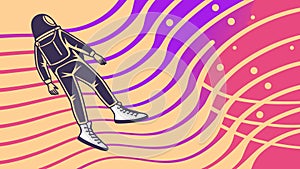 Astronaut in Abstract Cosmic Lines, vector design Generative AI