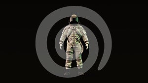 Astronaut Advanced Crew Escape Suit with Black Visor and White Spacesuit with Yellow and Green Diffused lighting