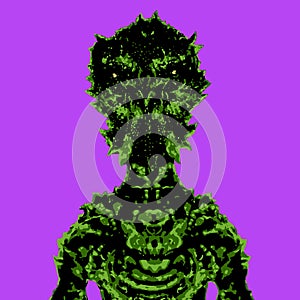 Astronaut alien. Vector illustration. Science fiction.