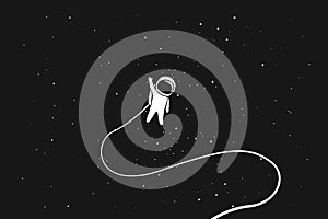 Astronaut alone in outer space