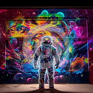 Astronaut in Awe of Graffiti Artwork