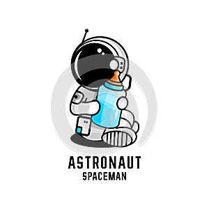 astronaut boy illustration vector on white background photo