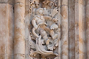 Astronaut carved in stone in the Salamanca Cathedral Facade photo