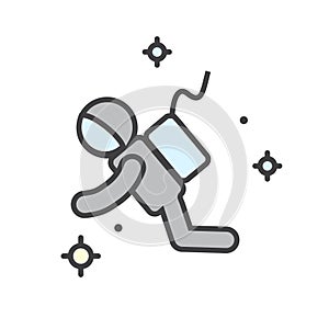 Astronaut color icon on white background for graphic and web design, Modern simple vector sign. Internet concept. Trendy symbol