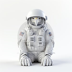 Astronaut 3d Model: Illusory Hyperrealism With Duckcore And Manapunk Elements photo