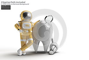 Astronaut With Dental Implants Surgery Concept Pen Tool Created Clipping Path Included in JPEG Easy to Composite