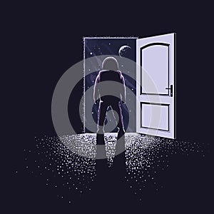 Astronaut and door to space